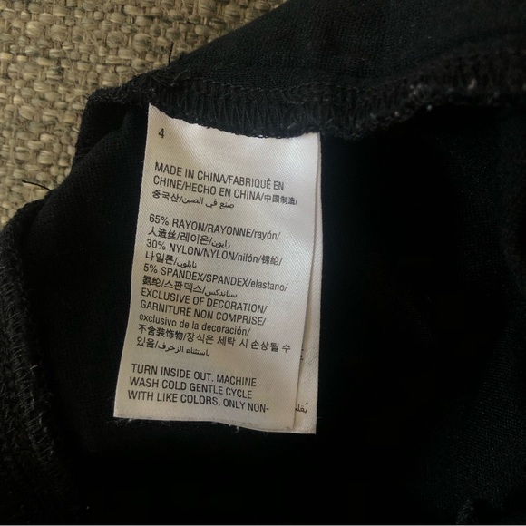 INC INTERNATIONAL CONCEPT BLACK EMBELLISHED SEQUIN DETAIL SPANDEX LEGGING - Picture 6 of 10